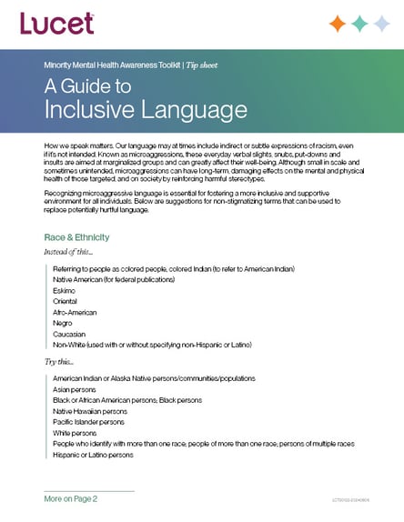 A Guide to Inclusive Language | Tip Sheet