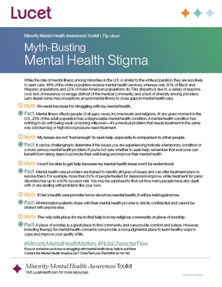 Myth-Busting Mental Health Stigma | Tip Sheet
