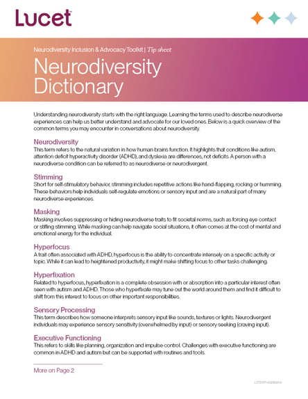 Neurodiversity Dictionary | Tip Sheet