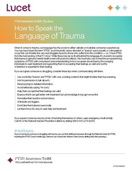 How to Speak the Language of Trauma | Tip Sheet