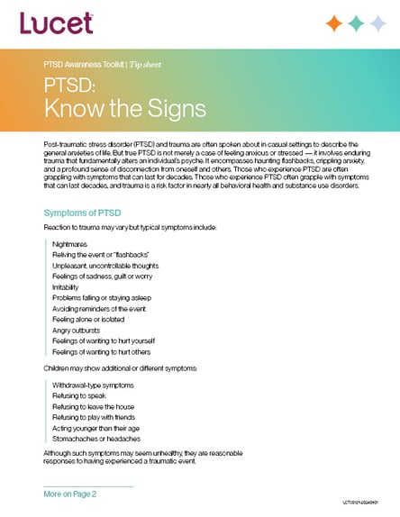 PTSD: Know the Signs | Tip Sheet