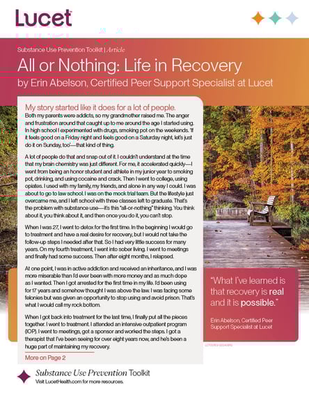 All or Nothing: A Life in Recovery by Erin Abelson | Article