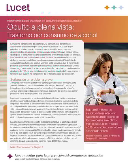 Oculto a plena vista: Trastorno por consumo de alcohol | Artículo