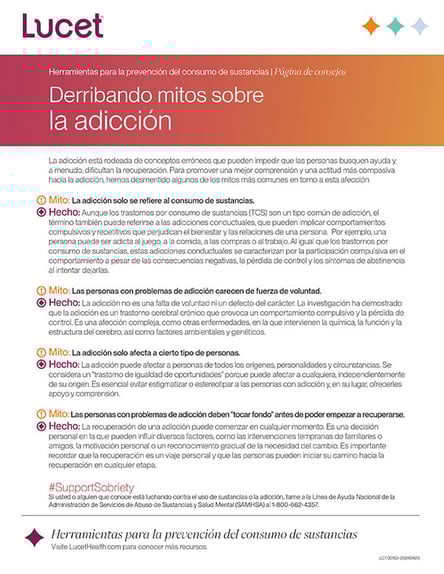 Derribando mitos sobre la adicción | Página de consejos