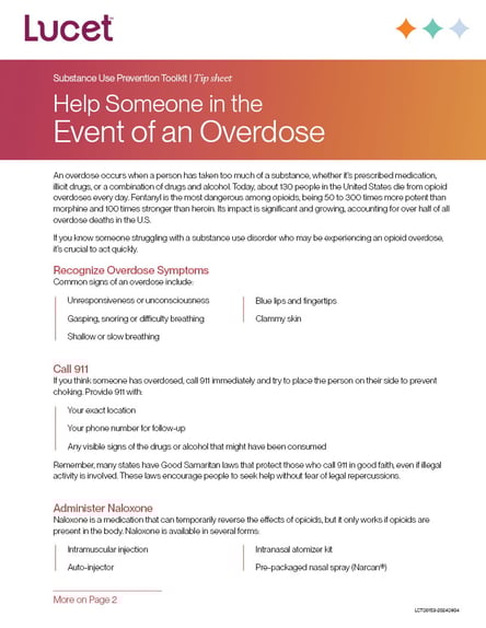 How to Help Someone in the Event of an Overdose | Tip Sheet