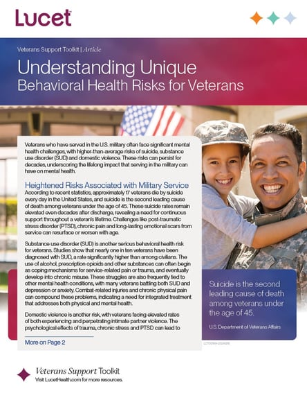 Understanding Unique Behavioral Health Risks for Veterans | Article