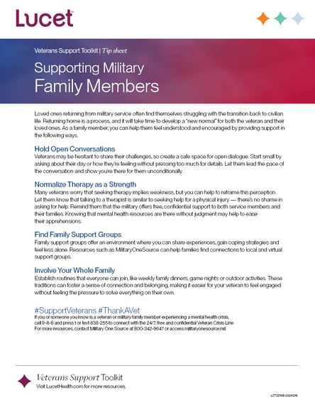Supporting Military Family Members | Tip Sheet