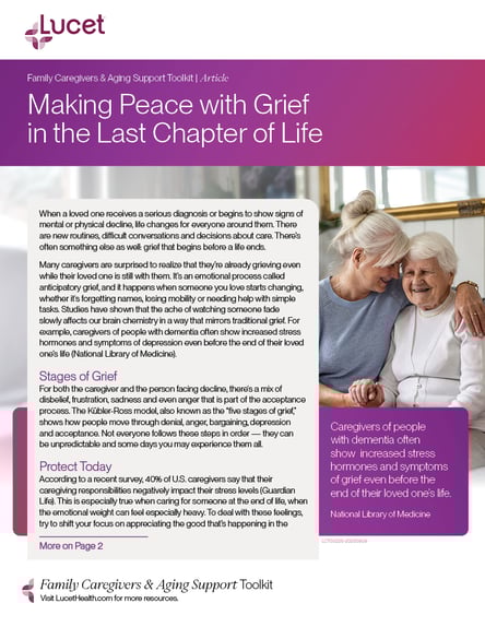 Making Peace with Grief in the Last Chapter of Life | Article