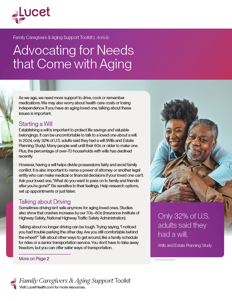 Advocating for Needs that Come with Aging