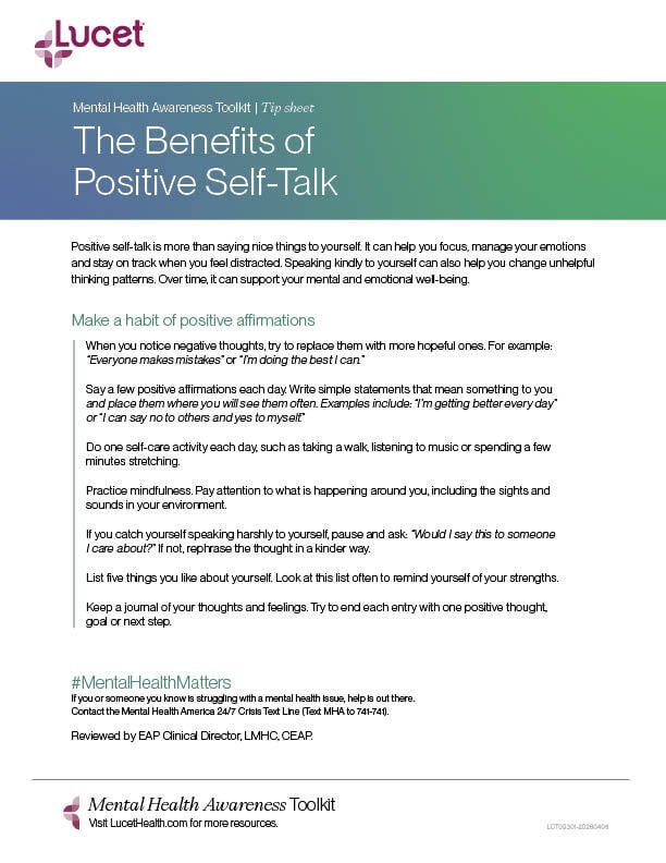 The Benefits of Positive Self-Talk